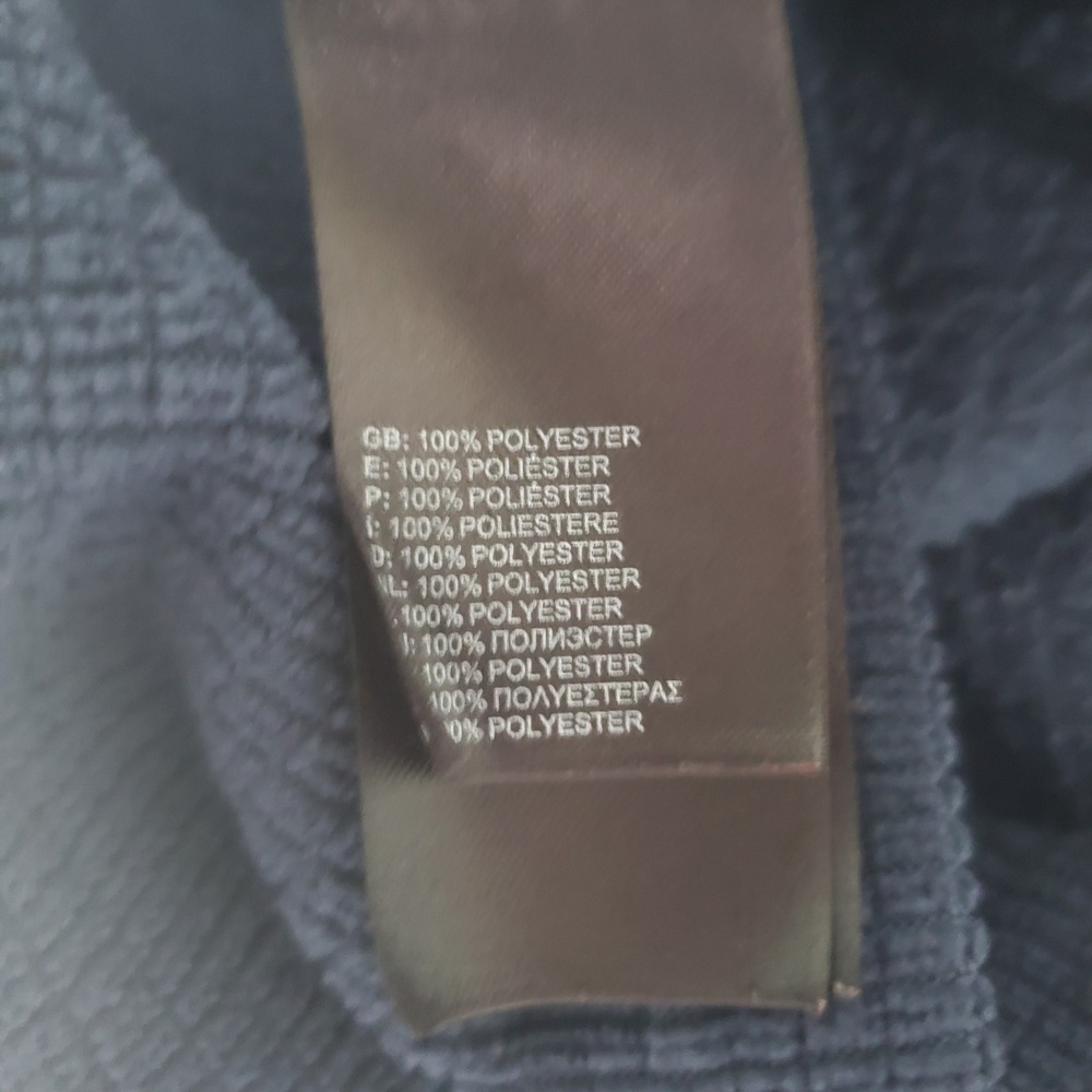 The North Face Mens XL Navy Blue Waffle Grid Fleece Quarter Zip Pullover - Picture 9 of 9